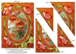 Poppy Butterflies 7x5inch Triangle Duo Corner Stacker