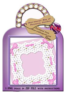 Mid Pink Embroidery Anglaise with Ribbon Threaded Frame