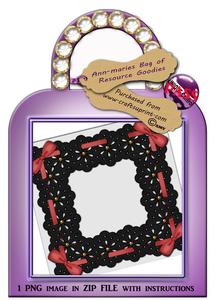Black and Red Embroidery Anglaise Frame
