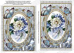 White Butterfly Roses 7x5inch 3D Paper Weaving Sheet