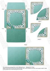 Plain Aqua Lace Mini Card Envelope Duo Corner Stacker Aio