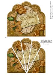 Get Well Soon Golden Rose Ornate Scallop Deco Stacker