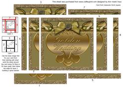 Golden Anniversary Double Rose 5in Spiral Edge Stacker