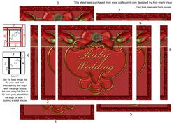 Ruby Wedding Double Rose 5in Spiral Edge Stacker