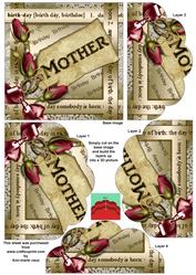 Birthday Mother Plum Roses 5in Scallop Bottom Stacker