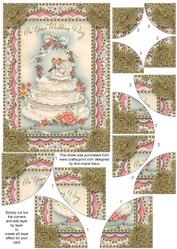 Wedding Cake Lace 7x5inch All 4 Corner Stacker Card Front