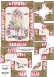 Church Window Ruffle 7x5inch All 4 Corner Stacker Card Front