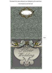 Silver Wedding Double Rose 5in Portrait Fold Card