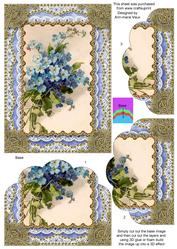 Forget-me-knots One Edge Scallop Bottom 7x5inch Stacker