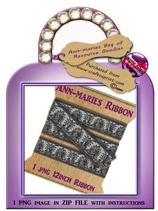 Shades of Grey Art Deco Style Digital Ribbon