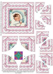 Em Anglaise Baby Girl 4 Rounded Corner Stacker Card Front