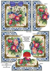 Lace Cornflowers Blue 5in Scallop Bottom Stacker
