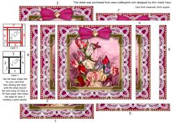 Lace Pink Sweet Peas 5in Spiral Edge Stacker