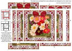 Lace Dahlia Bunch Spiral Edge Stacker Card Front