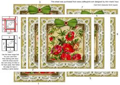 Lace Dogroses Spiral Edge Stacker Card Front