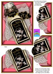 Black 70th Perfume Bottle 7x5in Scallop Bottom Stacker