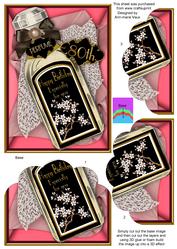 Black 80th Perfume Bottle 7x5in Scallop Bottom Stacker
