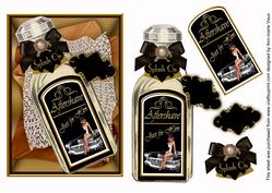 Mens Black Aftershave Decoupage Step by Step Sheet