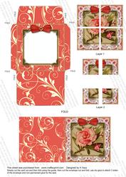 Lacey Oriental Peony Card Envelope 4 Corner Stacker Aio
