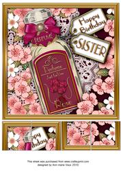 Rose Blossom Perfume Sister Birthday 8in Picture Topper
