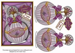 Lavender Perfume Bottle Birthday Decoupage Step-by-step