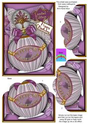 Lavender Perfume Birthday Scallop Bottom 7x5inch Stacker