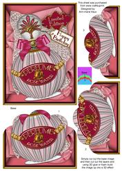 Rose Water Perfume Birthday Scallop Bottom 7x5inch Stacker