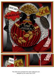 Burlesque Perfume 50th Birthday 8inch Topper Sheet