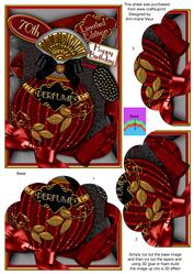 Burlesque Perfume 70th Birthday 7x5in Scallop Bottom Stacker