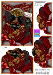Burlesque Perfume 100th Birthday 7x5 Scallop Bottom Stacker