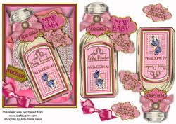 New Baby Girl Baby Powder 7x5in Decoupage Step-by-step