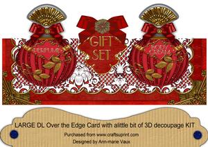 Ruby Perfume Gift Set Large Dl Ote with Decoupage Card Kit