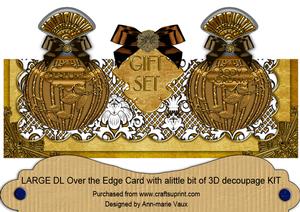 Gold Perfume Gift Set Large Dl Ote with Decoupage Card Kit