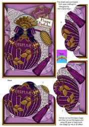 Amethyst Perfume Birthday Scallop Bottom 7x5inch Stacker