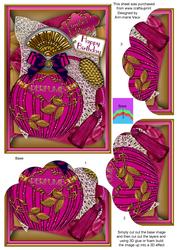 Pink Sapphire Perfume Birthday Scallop Bottom 7x5in Stacker