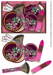 Pink Make-up Beauty Bag Decoupage Step-by-step