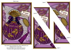 Amethyst Perfume Birthday 7x5in Triangle Duo Corner Stacker