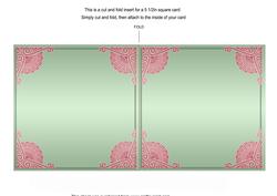 Pink and Green Ornate 5.5inch Square Card Insert