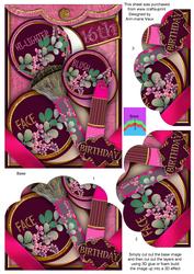Plum 16th Birthday Make-up 7x5in Scallop Bottom Stacker
