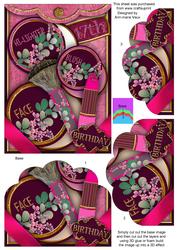 Plum 17th Birthday Make-up 7x5in Scallop Bottom Stacker
