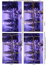 Blue Christmas Tree 3D Card Panels