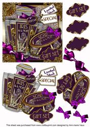 Art Deco Night Iris Perfume Gift Set Decoupage Step-by-step