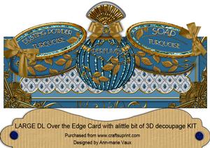 Turquoise Perfume, Soap, Powder Large Dl Ote Card Kit