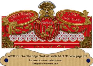 Ruby Gold Perfume, Soap, Powder Large Dl Ote Card Kit