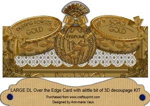 Gold Perfume, Soap, Powder Large Dl Ote Card Kit