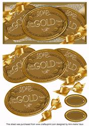 Gold Soap Trio Gift Box Dl Decoupage Step-by-step Sheet