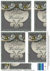 Silver Double Rose Anniversary 5in One Side Stacker