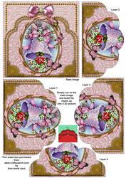 Pink Floral Bells Scalloped Bottom Stacker