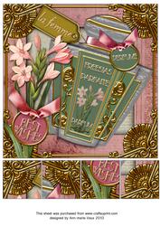 Freesia Art Deco Wishes Perfume 8in Picture Topper