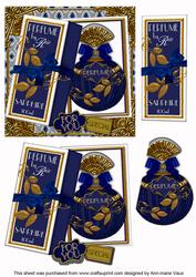 Blue Sapphire Boxed Perfume for You Decoupage Step-by-step